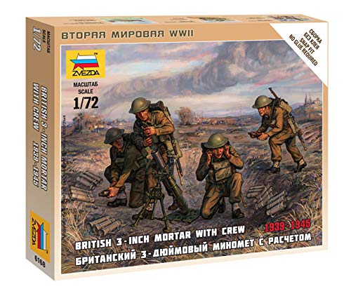 Zvezda Models British Mortar with Crew 1939-42, Scale 1/72, Mehrfarbig