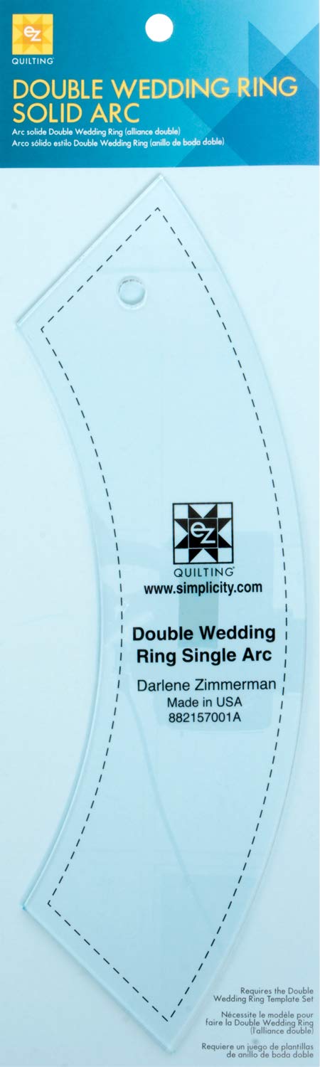 EZ Quilting Double Wedding Ring Single Arc Acrylic Template, Transparent