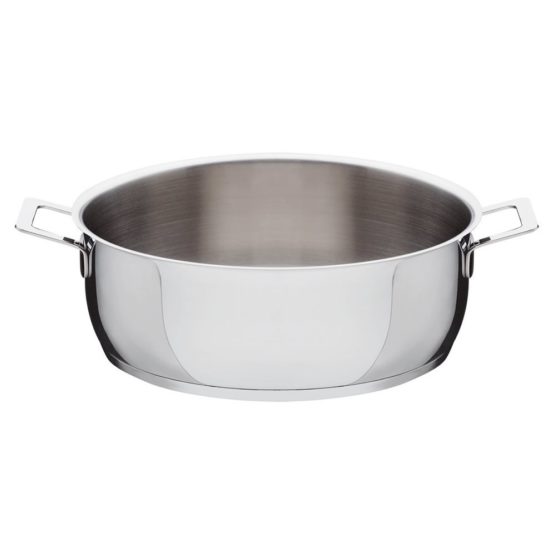 A di Alessi Pots&Pans Low Casserole, Stainless Steel, 28 cm (AJM102/28)