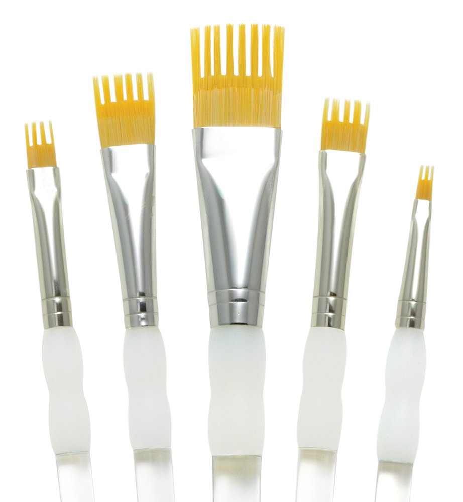 Royal & Langnickel Royal and Langnickel Aqualon Wisp Flat Brush Set (Pack of 5)