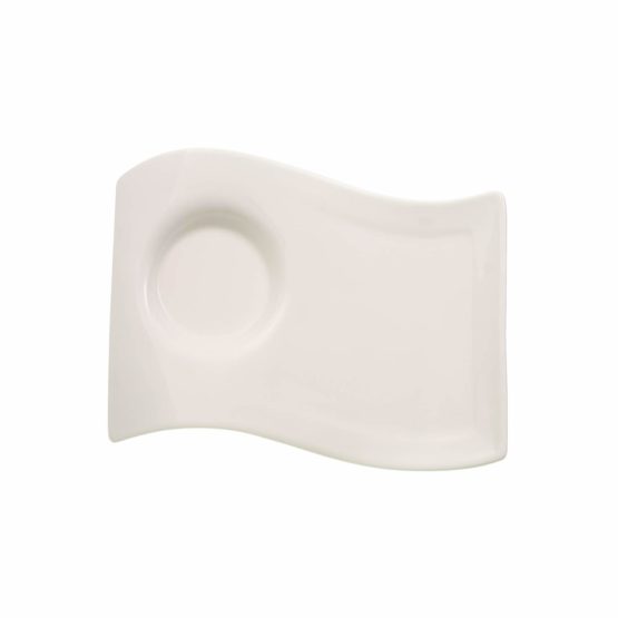 Villeroy & Boch 1024842830 New Wave Caffè Large Party Plate Saucer, 22 x 17 cm, Premium Porcelain, White