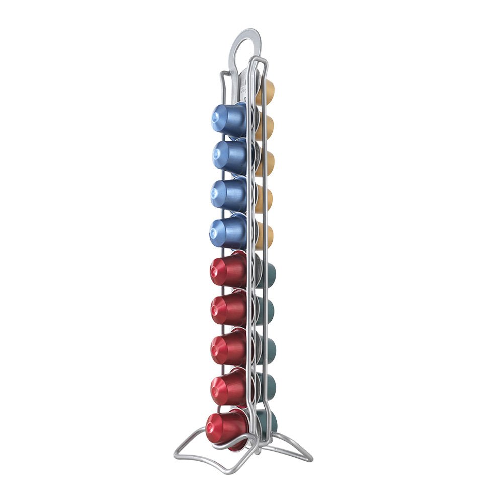 Metaltex Polytherm Coated Capsulo 20"" Nespresso Coffee Capsule Holder, Silver, 8 x 9 x 38 cm, 36.35.60