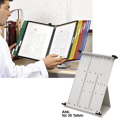 Tarifold A4 Desk Stand with 10 Assorted Pivoting Pockets, gray, DIN A4 - Image 2