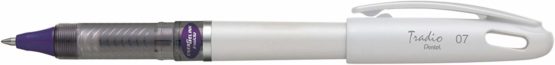 Pentel Energel Tradio Medium Tip Purple Ink Roller Ball Pen - White (Pack of 12)