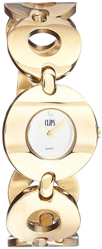 Clips Women's Quartz Watch 553-4012-88 with Metal Strap, Gold