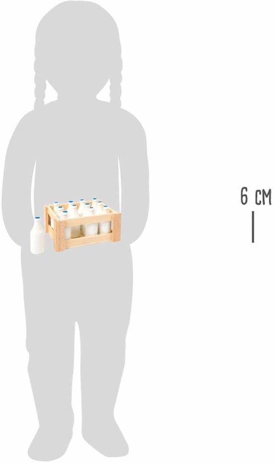 small foot 7062 wooden mini milk bottles, in a nostalgic wooden box, set of 12, from 3 years old - Image 4
