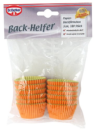 Dr. Oetker 180pcs Paper Baking Forms, 3 cm Diameter, Yellow/Green/Orange, Heat-resistant, Easy Cake Removal, Set of 180 - Image 3