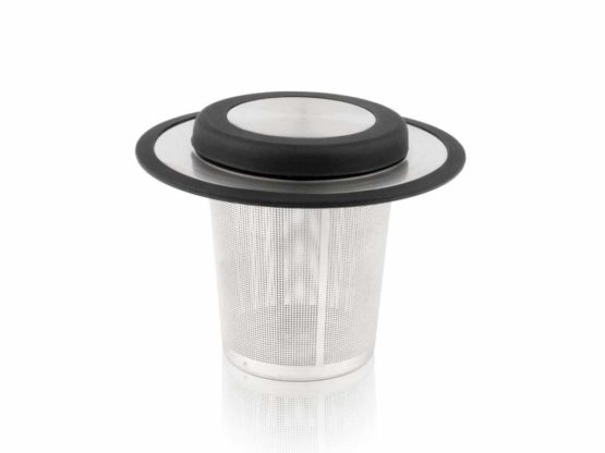 Bredemeijer Stainless Steel/Siliconen Tea Filter with Coaster, Silver