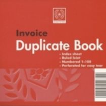 Silvine Duplicate Invoice Book - Numbered 1-100 with index sheet (102 x 127mm) [Pack of 12]