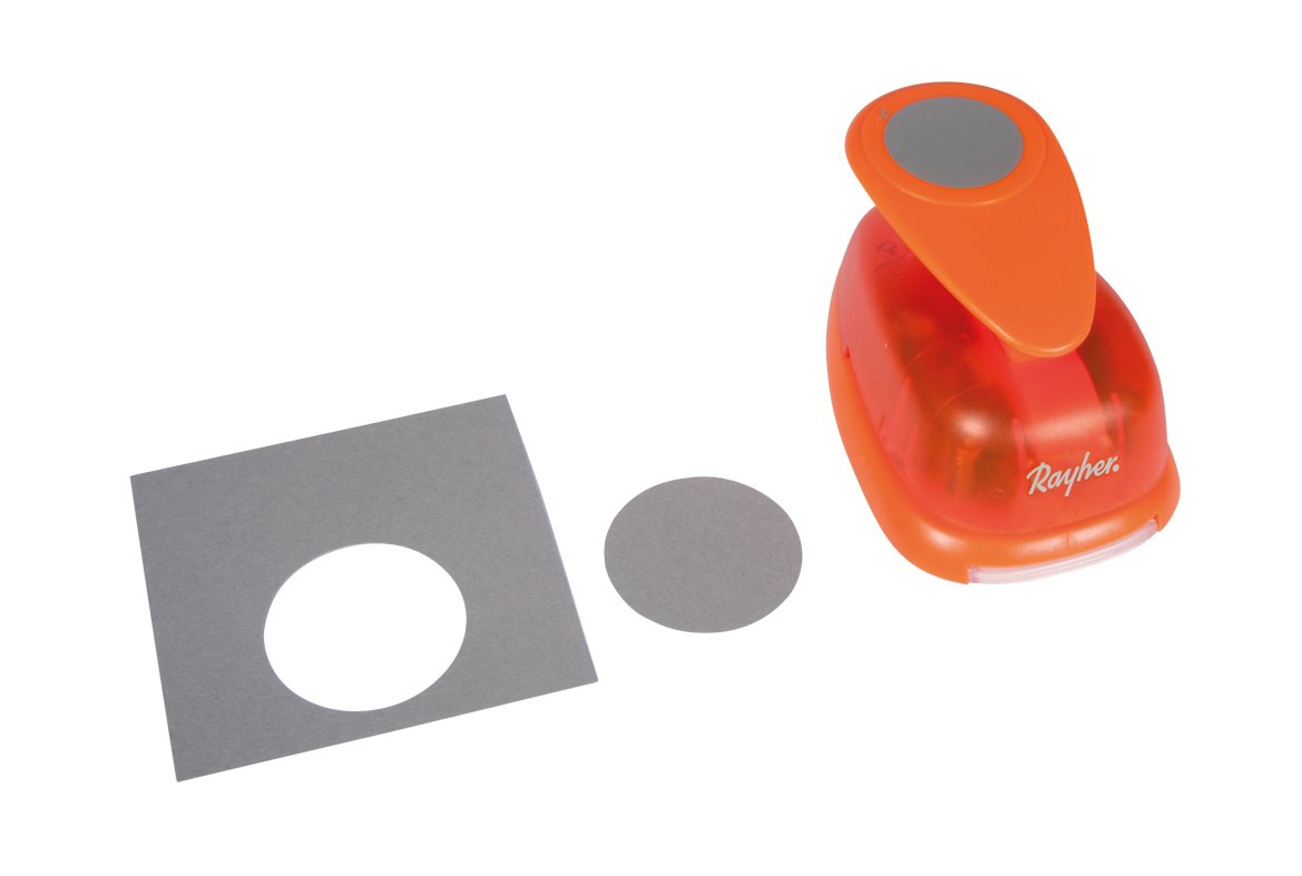 Rayher Round/Circle Hole Punch, 2", 5.08 cm, for DIY Scrapbook Photo Album,Crafts and Paper, Orange - Image 2