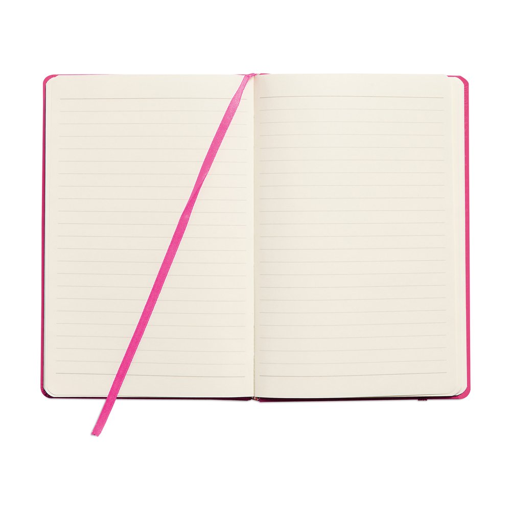 eBuyGB A6 Coloured Hardback Lined Paper Notebook, Pink 1301211, Pack of 1 - Image 2