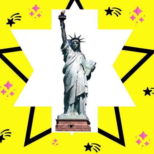 Star Cutouts Cut Out of Statue of Liberty,Grey, Life Size - Image 2
