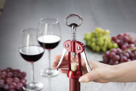 Fackelmann Corkscrew Grandcru Zinc Plated, Metal, Red/Silver, 17 x 11.7 x 4 cm - Image 4