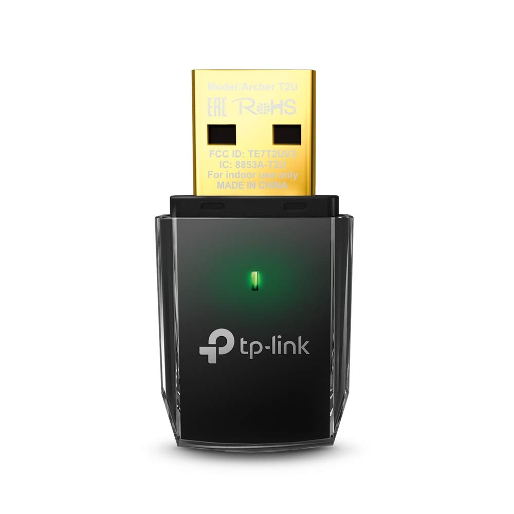 TP-Link Archer T2U USB WiFi Adapter for PC, Dual Band AC600 USB WiFi Dongle for PC, Windows, Mac OS X