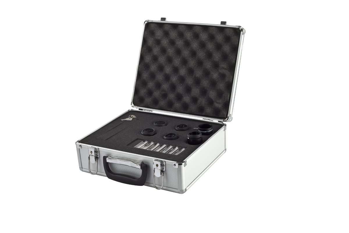 Celestron 94303 1.25 inch Eyepiece & Filter Kit - Includes 14 pieces in Metal Foam-Lined Carry Case, Silver - Image 2