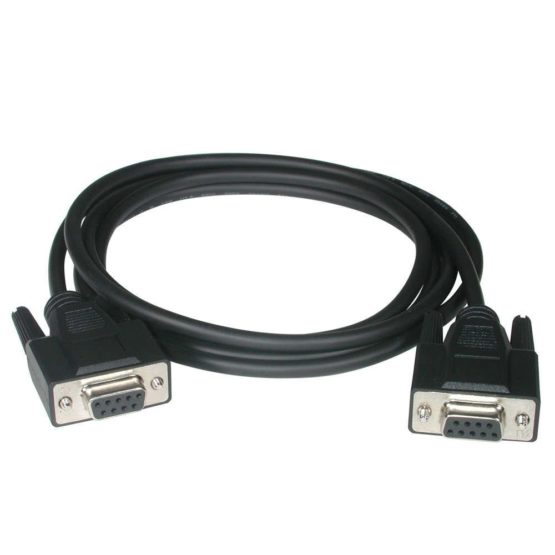 C2G 81418 2M DB9 Female to DB9 Female Null Modem Computer Serial Port Extension Cable, Black