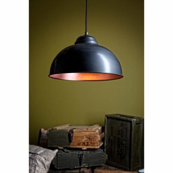 EGLO Pendant Lamp Truro 2, 1 Bulb Vintage Pendant Light in Industrial Design, Retro Hanging Ceiling Lights made of Steel, Colour: Black, Copper, Socket: E27 - Image 4