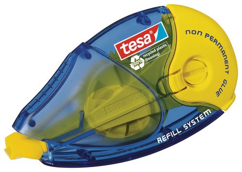 tesa 59200 Recycled and Eco Friendly Non-Permanent 8.4mm x 14m Glue Rollser (Pack of 5 Rolls), Red,White - Image 2