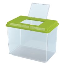 Ferplast Plastic Fish Aquarium GEO MAXI Tank 21 L Container for Small Animals Aquarium Terrarium Insects Turtles, Sturdy Plastic, Ventilation Grills, 41,3 x 26 x h 29,8 cm Green
