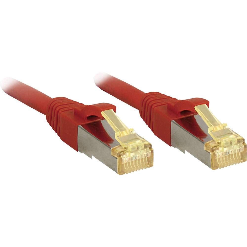 LINDY 47298 Network Cable 10 m Copper Cat. 7 S/FTP LSOH 600MHz rot, red
