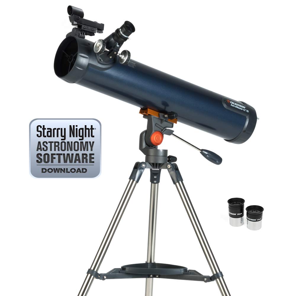 Celestron 31036 AstroMaster LT 76AZ Newtonian Reflector Telescope, Dark Blue, Black