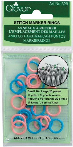 Clover Stitch Marker Rings, Multi-Colour, 1, Red, Blue