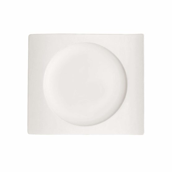 Villeroy & Boch 1025252649 New Wave Rectangular Breakfast Plate, 24 x 22 cm, Premium Porcelain, White