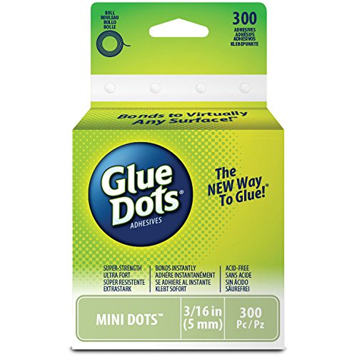 Mini Glue Dots 3/16 " (300 Dots/Pkg) Packaging may vary, Transparent, 3/16"