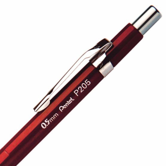 Pentel P205-B Mechanical Pencil 0.5 mm HB - Red - Image 3