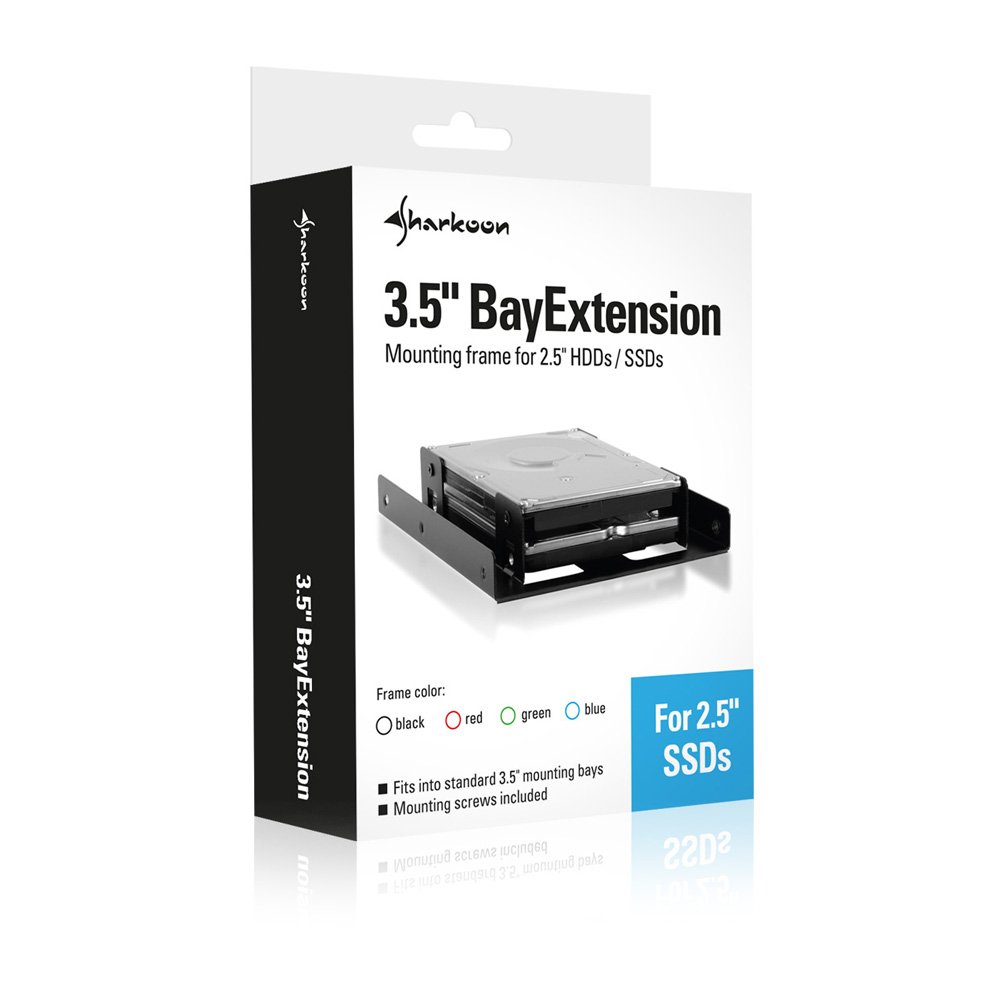 Sharkoon SSD Installation Frame/Chassis 8.9 cm Bay Extension for up to 2 SSDs black - Image 3