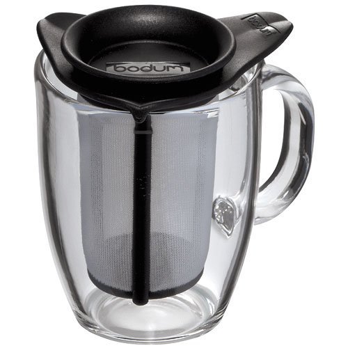 Bodum Yo Yo Set, Mug and Tea Strainer - Black, 1 Stück (1er Pack)