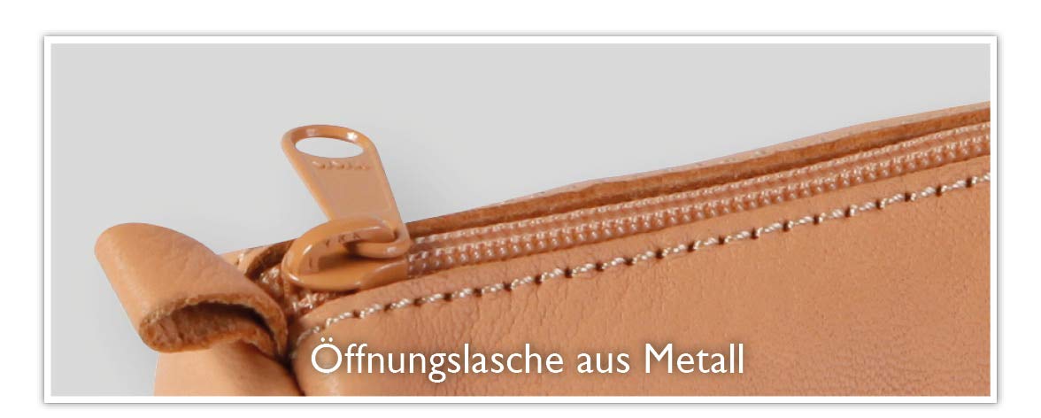 Clairefontaine 8301C, One Flat Schoolbag, Dimensions: 22x6 cm, Made of Genuine Lambskin Leather, Beige Colour - Image 3