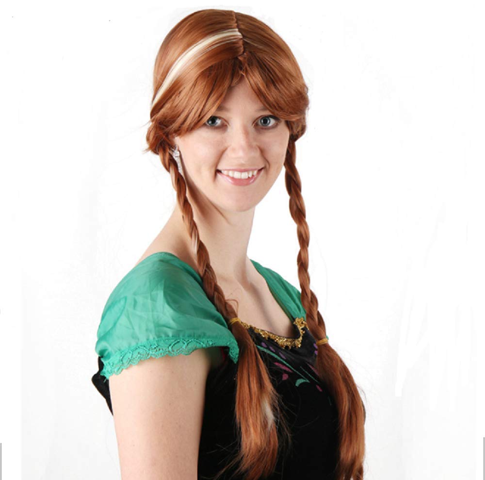 Women's Long Braid Cosplay Synthetic wigs for Fancy Dress Halloween Christmas parties (Red head/Orange) - Image 2