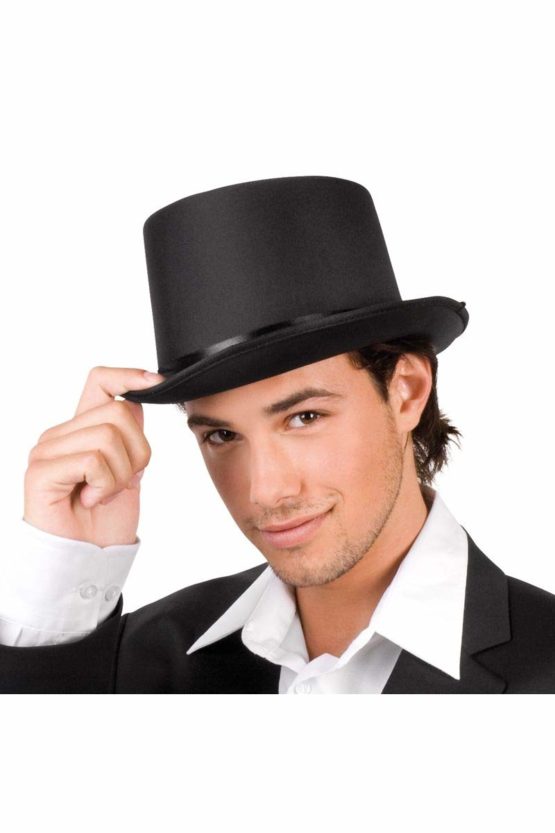 Boland 04133 Gala Black Satin Top Hat, 57/59cm