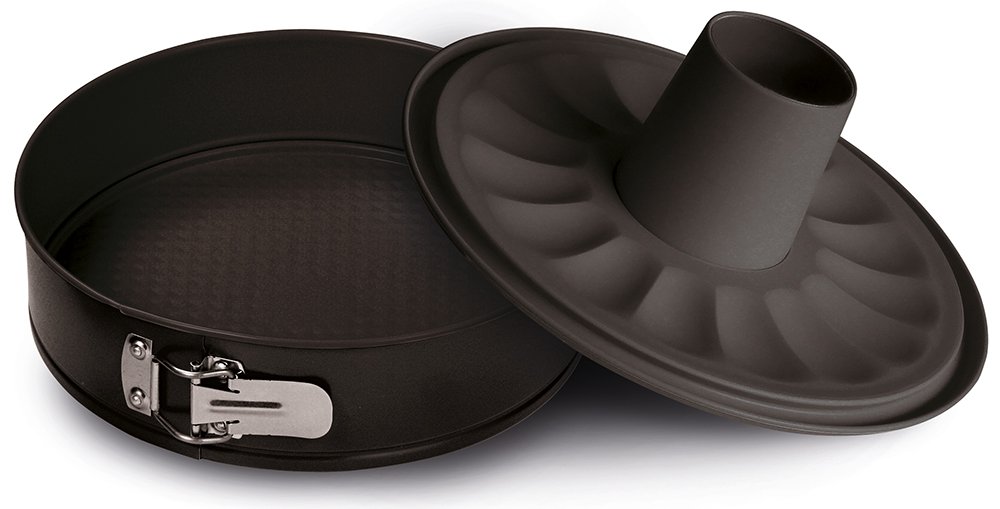 Guardini Gardenia No Drip Double Bottom Springform Cake Tin, Steel, 30 x 30 x 7.6 cm (Black)