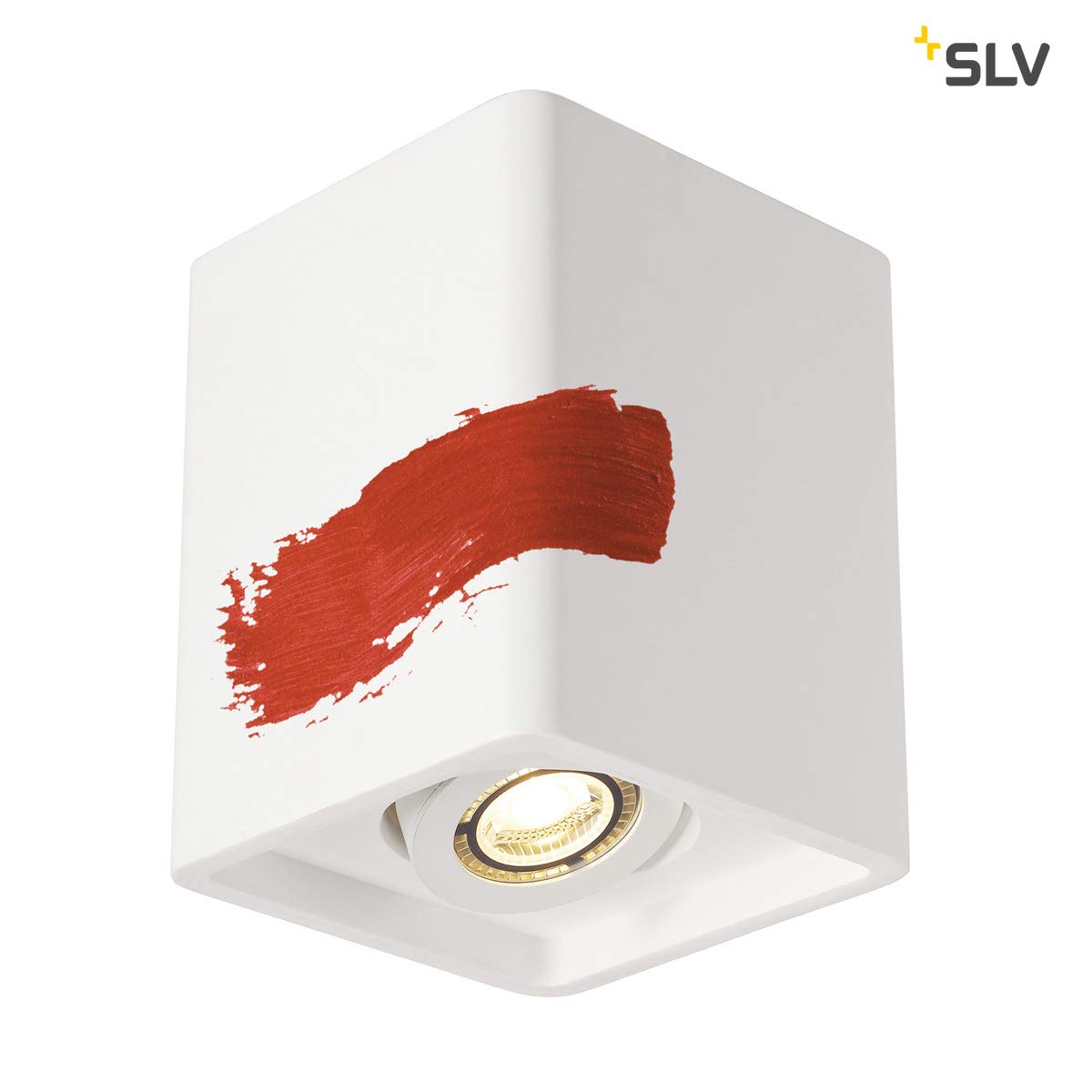 SLV PLASTRA Box 1 Ceiling Light, Angular, White Gypsum, 1xGU10. max. 35W, Steel - Image 3