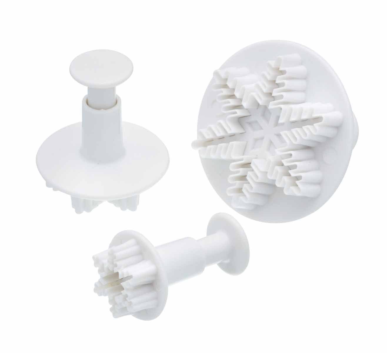 KitchenCraft Sweetly Does It Fondant Cutter Set, Christmas Snowflake Moulds, Plastic