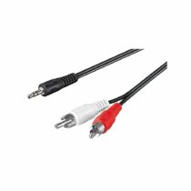 Goobay 50779 Audio Cable AUX Adapter, 3.5 mm Male to Stereo RCA Male, Black, 20 m Cable Length