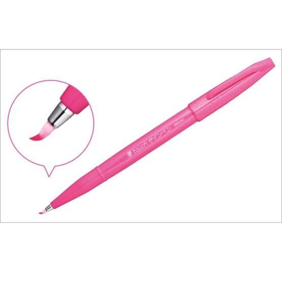 Pentel SES15C-B felt-tip pen with flexible brush-like tip red - Image 3