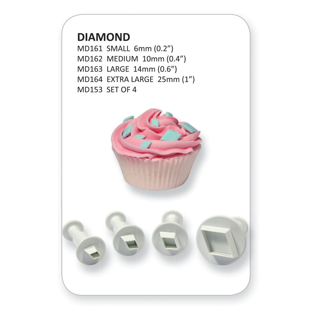 PME MD153 Diamond Plunger Cutters, Small, Medium, Large, X-Large Sizes, Set of 4 , White - Image 3