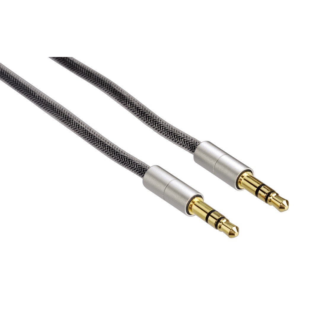 Hama 80868 0.5m AluLine 3.5 mm Jack Plug - 3.5 mm Jack Plug Stereo Connecting Cable - Silver