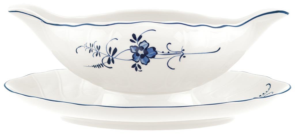 Villeroy & Boch Old Luxembourg 0.40 Litre Sauce Boat, White/Blue, 0.4 liters