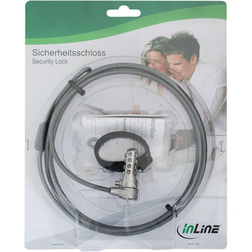 InLine 55702 Laptop Combination Security Lock (4.4 mm x 2 m), Silber, 1 item - Image 4