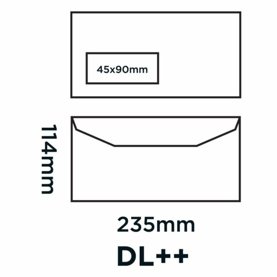 Blake Purely Everyday DL+ 114 x 235 mm 90 gsm Mailer Gummed Low Window Envelopes (3904) White - Pack of 1000 - Image 2