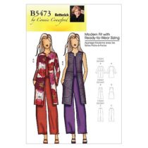 Butterick Patterns B5473 Size MISS XS-Small-Medium-Large-XL Misses/Womens Jacket Vest and Pants, Pack of 1, White