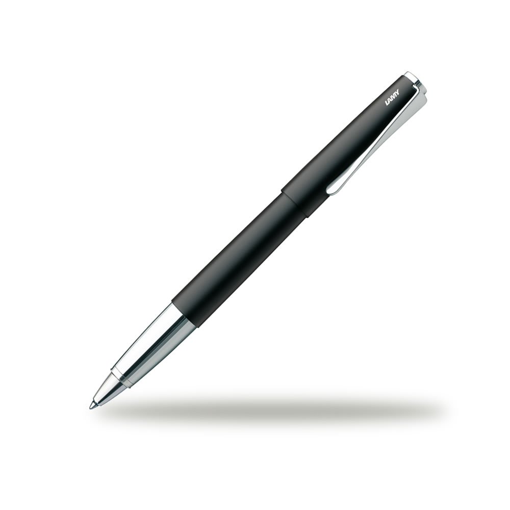 Lamy studio black, rollerball pen in elegant metal barrel