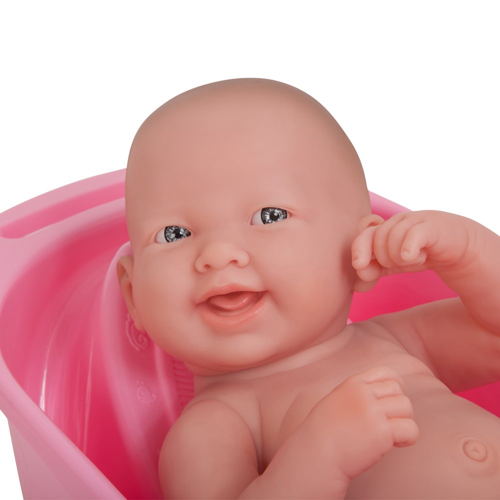 JC Toys 8 piece Layette Deluxe Bathtub Gift Set La Newborn, Bath Pink, 14" - Image 4