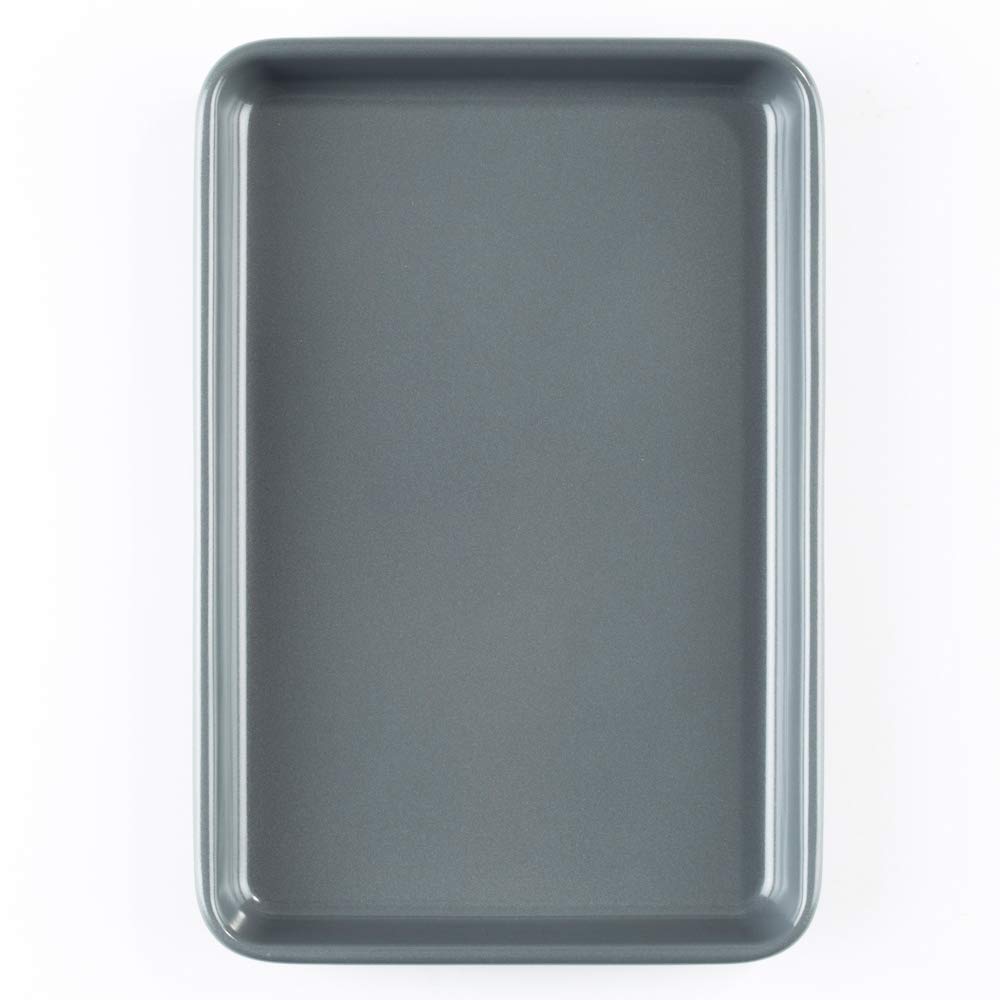 Prochef KB1012 Teflon Silicon Coated Small Oven Tray 25cm x 17cm , Black (Packaging may vary), Grey - Image 3