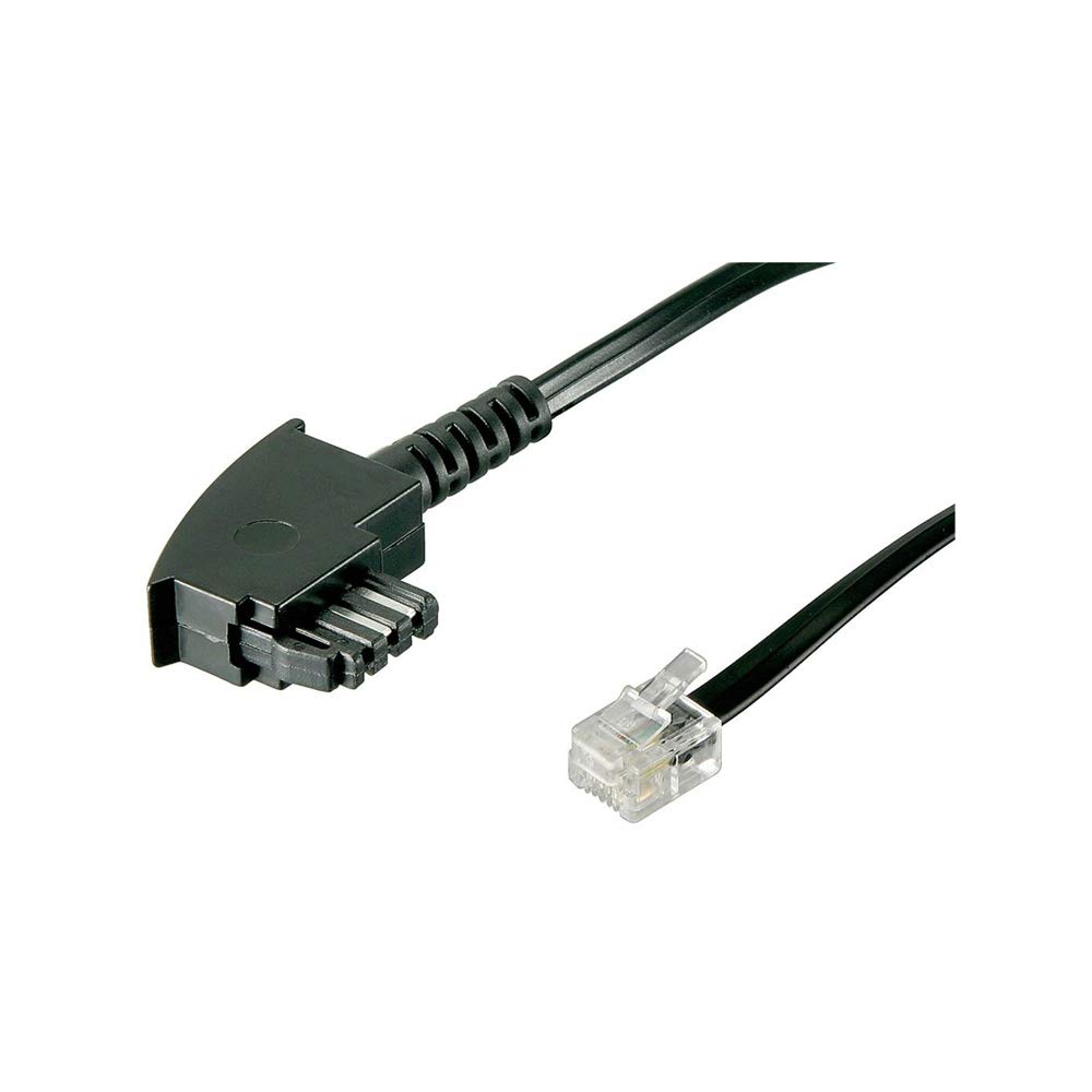 Goobay 68538 TAE-F Cable, Universal Pin Out, Black, 15m Length, 15 metres