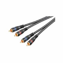 Goobay 50119 Stereo RCA cable 2x RCA, Double Shielded, Black, 3 m Cable Length